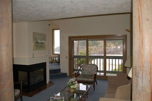 room with fireplace